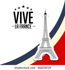 Vector illustration of Viva La France Bastille Day.