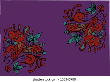 Vector illustration with vivid  abstract figures.