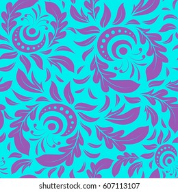 Vector illustration. Vivid repeating doodle - For easy making seamless pattern use it for filling any contours. Sketch in violet and blue colors.