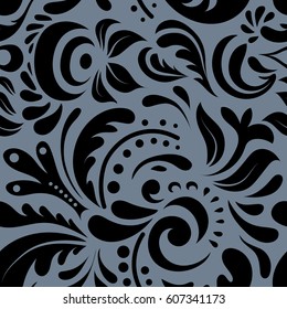 Vector illustration. Vivid repeating doodle - For easy making seamless pattern use it for filling any contours. Sketch in neutral and black colors.