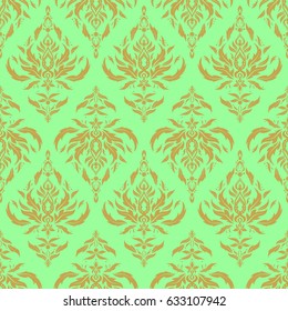Vector illustration. Vivid repeating - For easy making seamless pattern use it for filling any contours. Sketch in green and yellow colors.