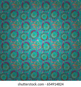 Vector illustration. Vivid repeating - For easy making seamless pattern use it for filling any contours. Sketch in orange, violet and blue colors.