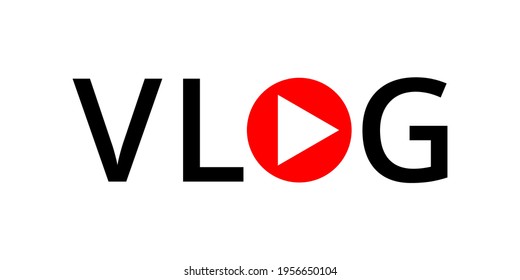 Ilustración vectorial del símbolo "VLOG" en un fondo blanco.