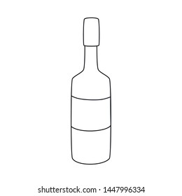 Vector illustration of vodka and bottle symbol. Collection of vodka and glass stock symbol for web.