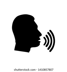 vector illustration of a voice talking icon with the sound waves 
