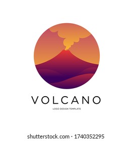 Vector illustration volcano mountain logo for nature and company