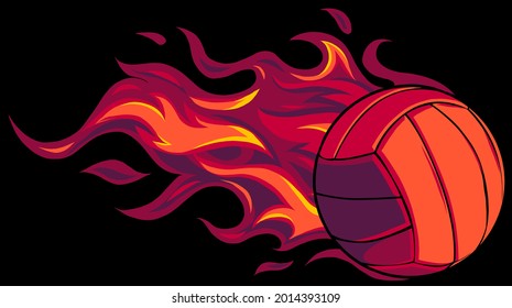 Ilustración vectorial del voleibol con forma de llama simple.