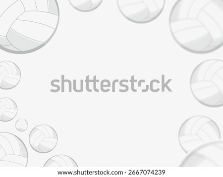 Vector illustration of volleyball balls forming a decorative frame border. Sport background template for poster, flyer, banner, invitation, web design, or school project. Perfect for volleyball tourna