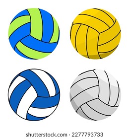 Ilustración vectorial. Balas de voleibol aisladas en fondo blanco. 
