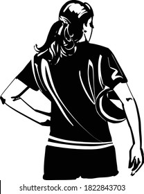 the vector illustration of the volleyball female player