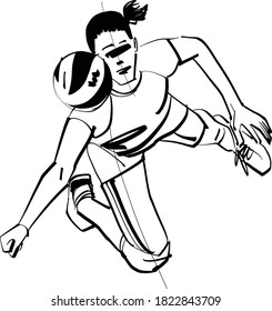 the vector illustration of the volleyball female player