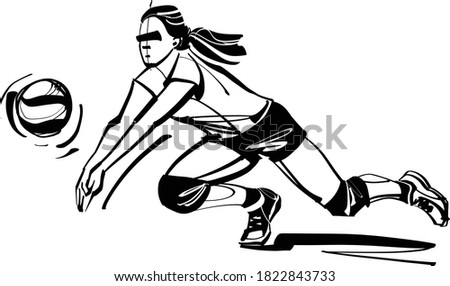 the vector illustration of the volleyball female player