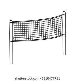 Vector illustration of a volleyball net in doodle style