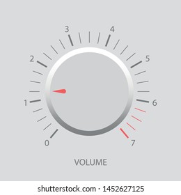 Vector illustration of volume control, volume switch, volume control interface element