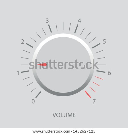 Vector illustration of volume control, volume switch, volume control interface element