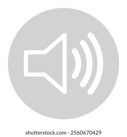 Vector Illustration of Volume Control Symbol with Speaker and Intensity Lines