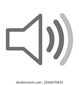 Vector Illustration of Volume Control Symbol with Speaker and Intensity Lines