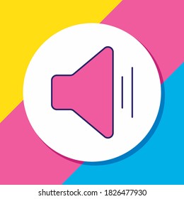 Vector illustration of volume icon colored line. Beautiful music element also can be used as audio icon element. svg