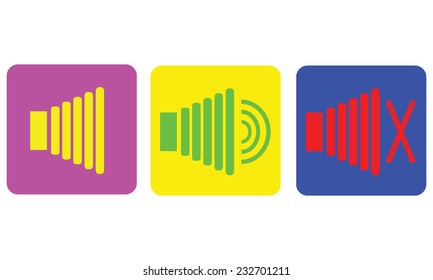 vector illustration of volume icon in many color 