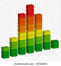 Vector - Illustration of a volume tempo graph mix of high and low sounds