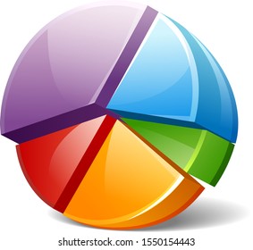 vector illustration of volumetric round diagram for presentation