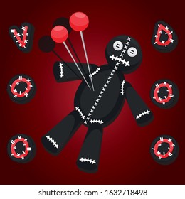Vector illustration of a voodoo doll.