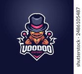 Vector Illustration Of Voodoo Mascot Esport Logo Design For Gaming Club