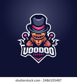 Vector Illustration Of Voodoo Mascot Esport Logo Design For Gaming Club