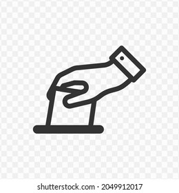 Vector illustration of vote icon in dark color and transparent background(png).