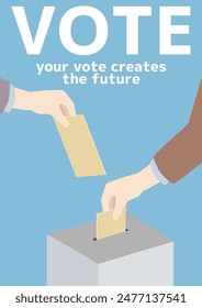 Vector illustration of voting in a ballot box