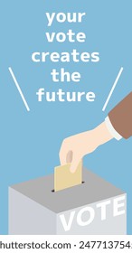 Vector illustration of voting in a ballot box