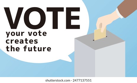 Vector illustration of voting in a ballot box