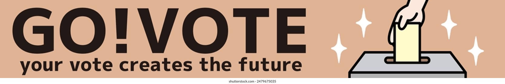 Vector illustration of voting in a ballot box