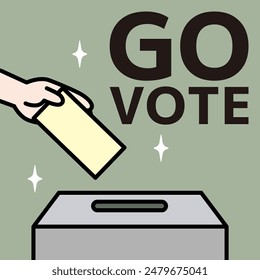 Vector illustration of voting in a ballot box