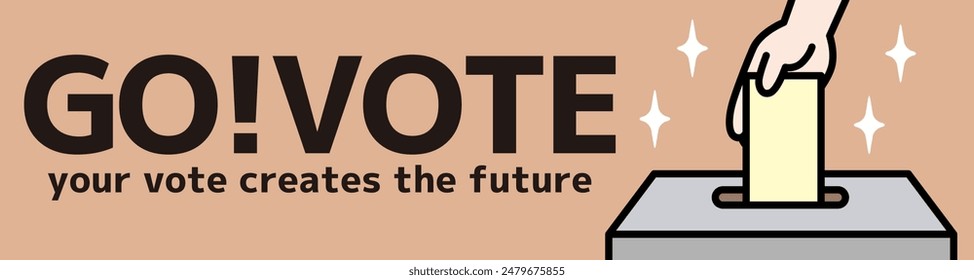 Vector illustration of voting in a ballot box