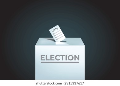 ilustración vectorial, caja de votación e imagen electoral, vector realista.