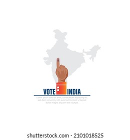 ilustración vectorial del dedo de voto para las elecciones generales de la India.