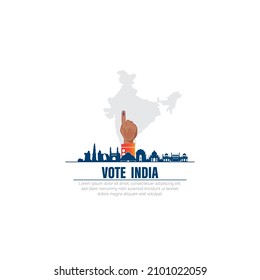 vector illustration of voting finger for General Election of India.