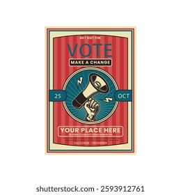 Vector illustration of Voting Political Promotion flyer poster template design