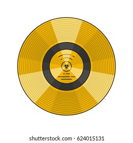 Vector Illustration Of The Voyager Golden Record Front Side And Back Side With Explanation On White Background. Space And Solar System Topic.