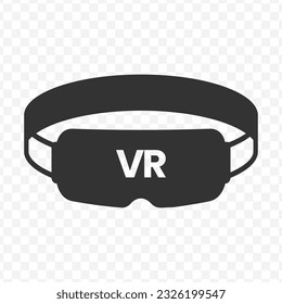 Vector illustration of VR technology icon in dark color and transparent background(PNG).