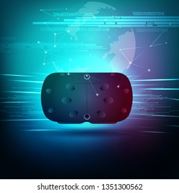 vector illustration of VR Virtual Reality headset glasses to experience futuristic cyberspace technology