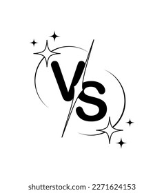Vector illustration of VS sign with twinkling stars on a white background