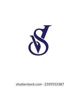 vector illustration of VS or SV letters for icon, symbol or logo. VS or SV initials logo