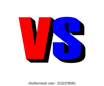 Vector illustration of vs or versus icon on white background