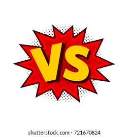 Vector illustration of VS as versus letters in comic style.