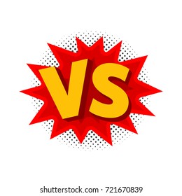 Vector illustration of VS as versus letters in comic style. 
