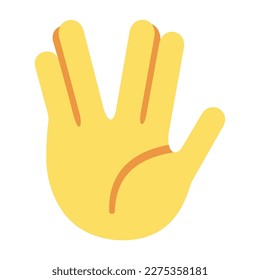 Vector illustration of the Vulcan salute hand cartoon
