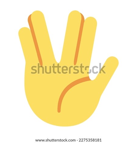 Vector illustration of the Vulcan salute hand cartoon