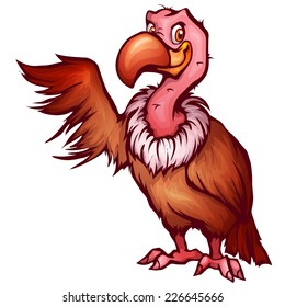 Vector illustration of vulture in cartoon style